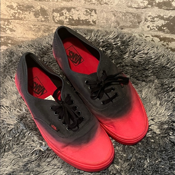 Vans Black and Red Gradient Sneakers - Picture 1 of 3
